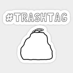 Trashtag hand drawn design outline Sticker